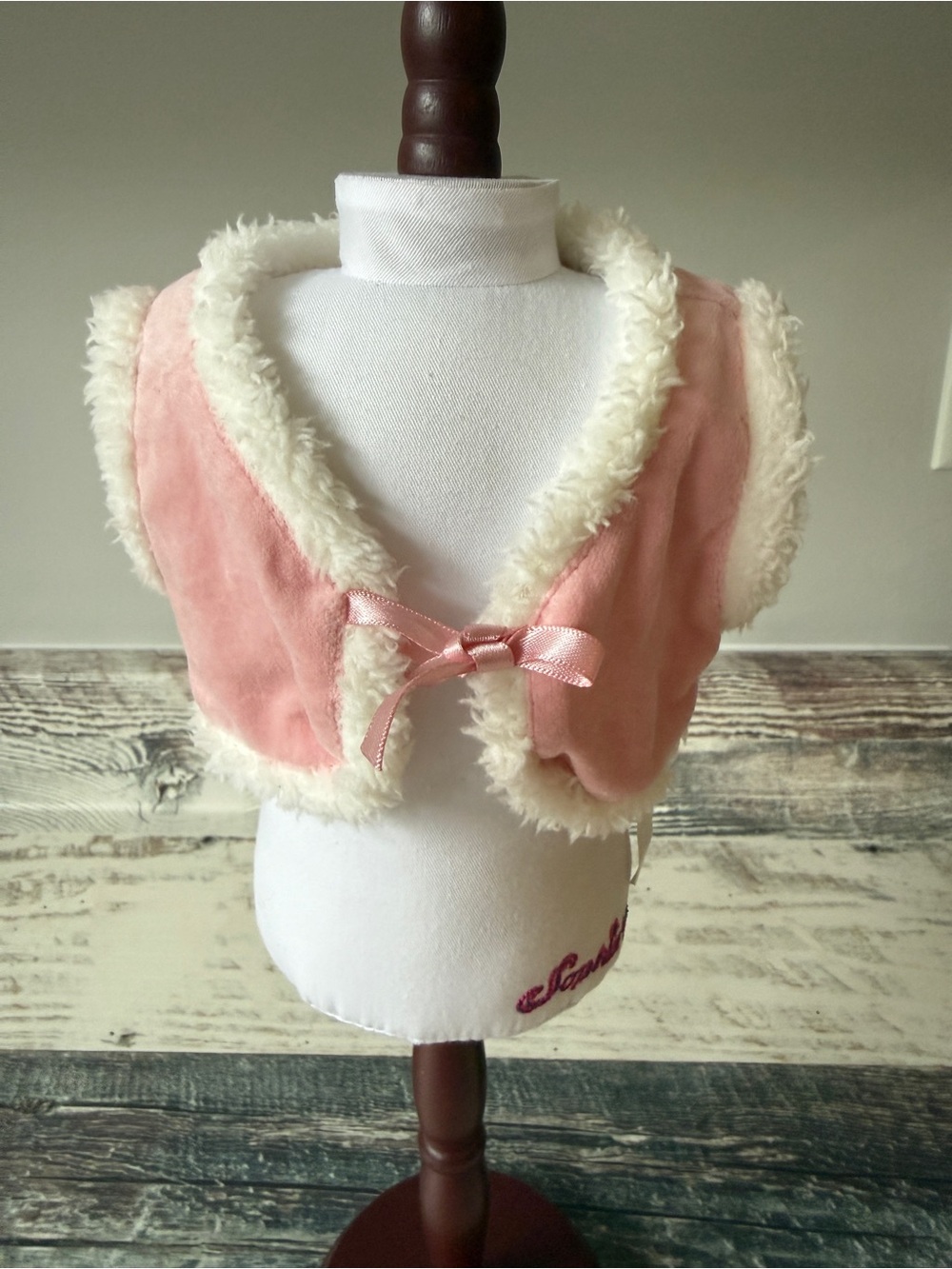 American Girl BITTY TWINS Doll Girl WINTER FLOWERS DRESS Outfit - 15” Doll VEST
